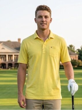 Travis Matthew Edwin Watts Golf Yellow Polo Shirt Men’s Size XXL New